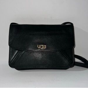 UGG Jenna  Black Leather Crossbody Bag